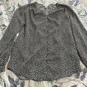Nine West Black & White Printed Blouse